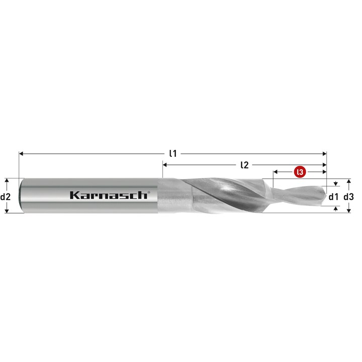 HSS-XE Stub Subland Drill for through holes, 90 Degree Countersink