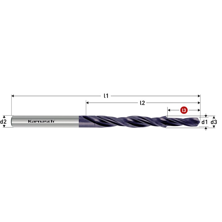 HSS-XE TITAN-TEC subland drill, DIN 8378, for tapping holes, 90 Degree Countersink